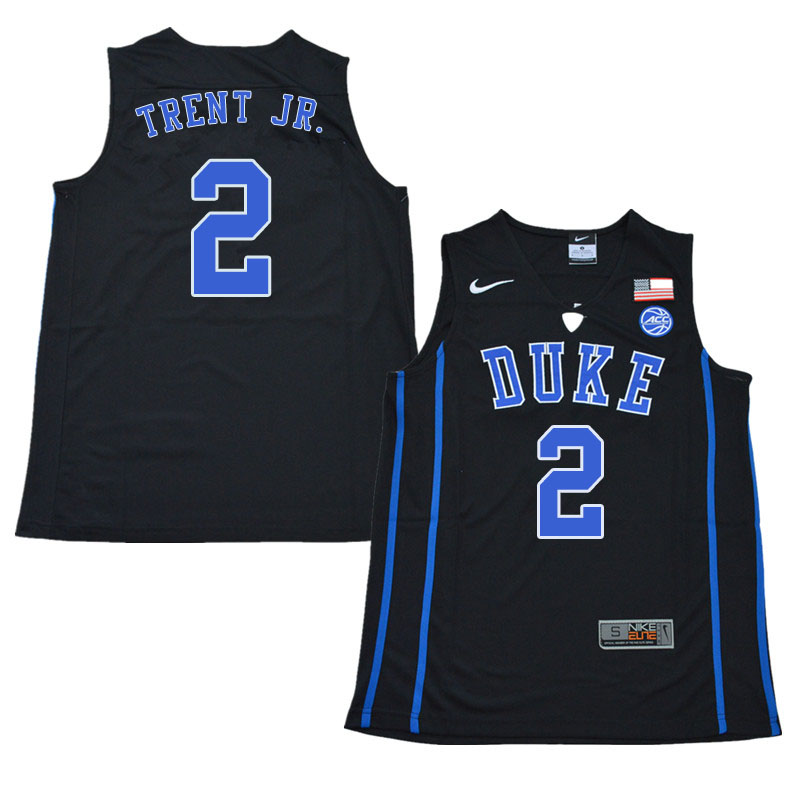 2018 Men #2 Gary Trent Jr. Duke Blue Devils College Basketball Jerseys Sale-Black